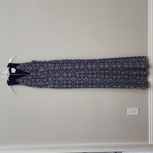 Anthropologie Blue and White Jumpsuit Casual Elegance